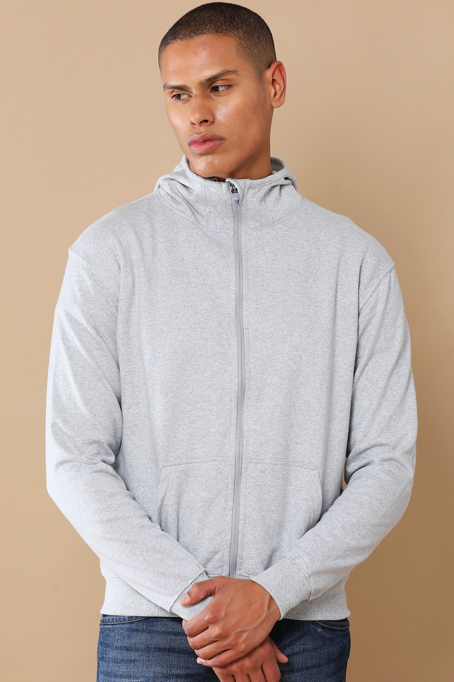 Heather Grey - 2-in-1 Zipper