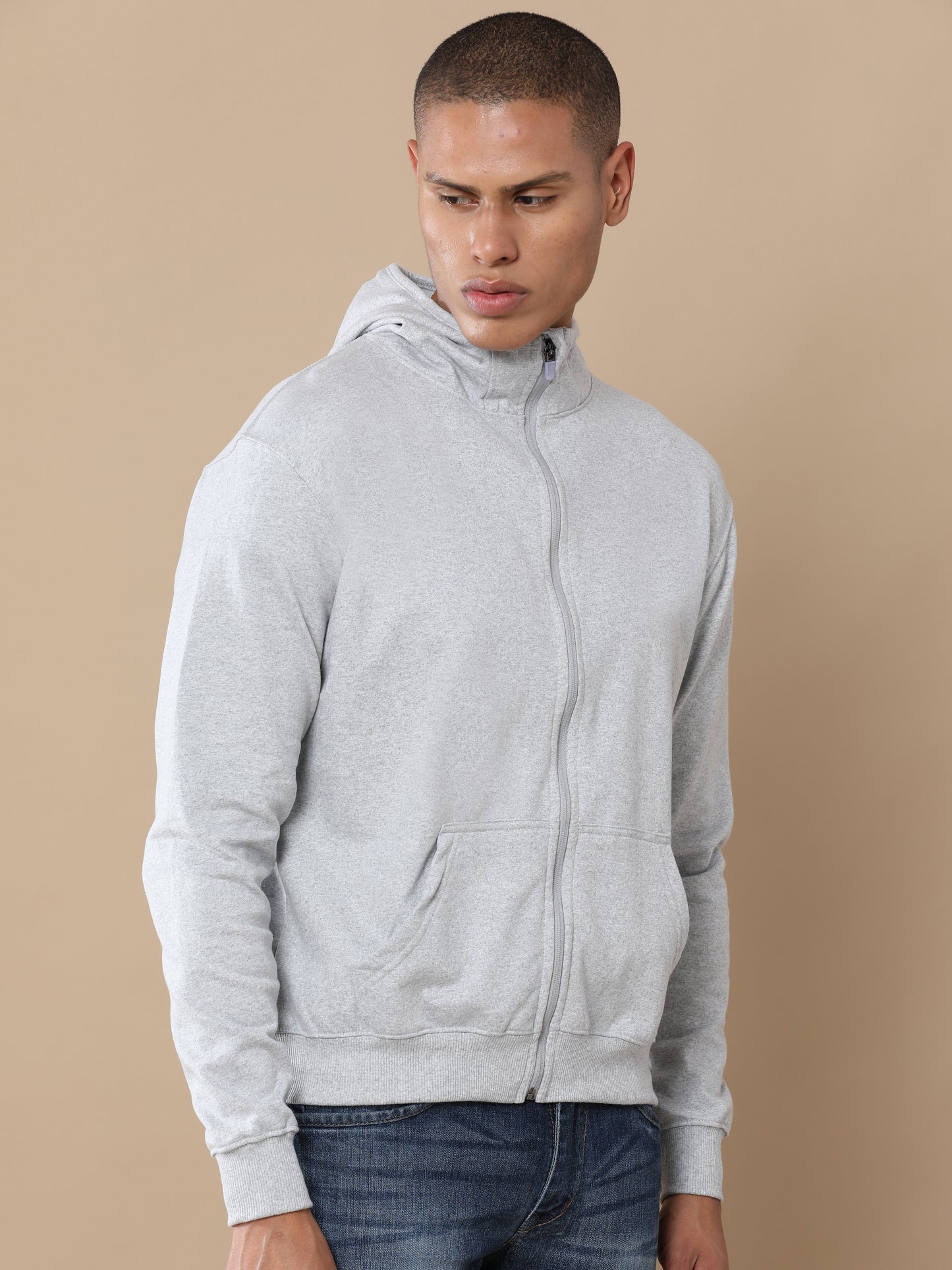 Heather Grey - 2-in-1 Zipper