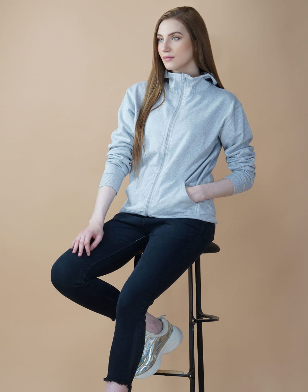 Heather Grey - 2-in-1 Zipper